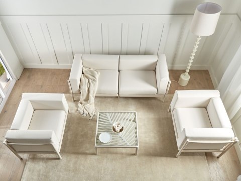 Zestaw ogrodowy ze stolikiem dla 4 osób FERRETTI Jasnobeżowy