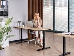 Biurko regulowane elektrycznie DESTINAS Czarny/ jasny brąz 160 cm 72 cm