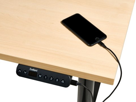 Biurko regulowane elektrycznie DESTINAS Czarny/ jasny brąz 160 cm 72 cm