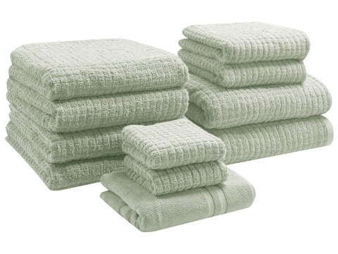Komplet 11 ręczników ATAI Bawełna Jasnozielony
