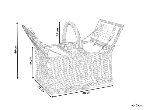 Kosz piknikowy GROSEILLE Plecionka Szary