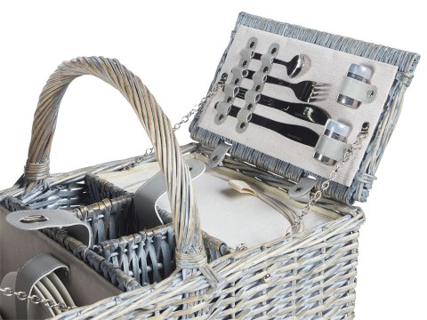 Kosz piknikowy GROSEILLE Plecionka Szary