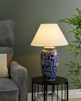 Lampa stołowa ANGELES Porcelana Niebieski