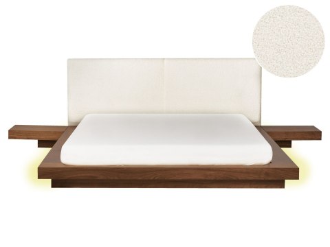 Łóżko LED Boucle ZEN 160 x 200 cm LED Jesion brązowy