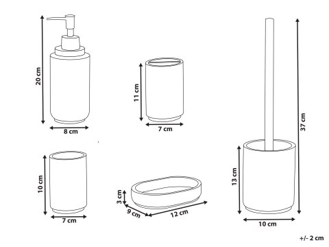 Zestaw akcesoriów łazienkowych 5 elementów HUARMEY Jasnoszary