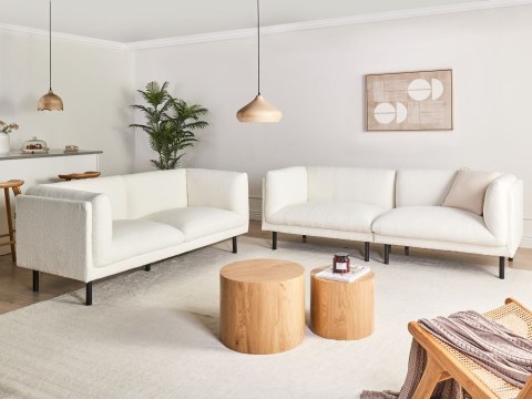 Komplet wypoczynkowy dla 5 osób VORGOD Boucle Złamana biel