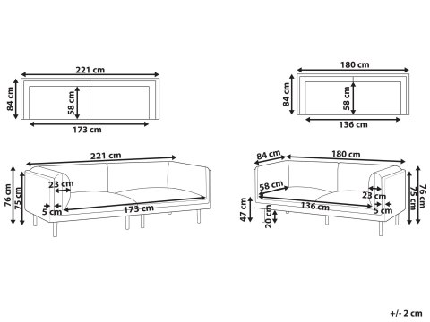 Komplet wypoczynkowy dla 5 osób VORGOD Boucle Złamana biel