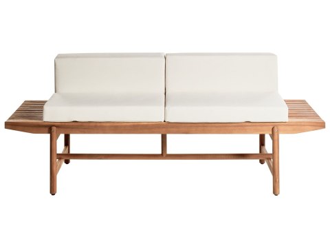 Ławka ogrodowa z poduchą GIAVENO 210 cm Drewno akacjowe Złamana biel