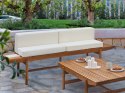 Ławka ogrodowa z poduchą GIAVENO 210 cm Drewno akacjowe Złamana biel