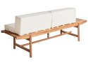 Ławka ogrodowa z poduchą GIAVENO 210 cm Drewno akacjowe Złamana biel