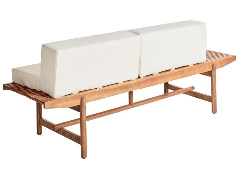 Ławka ogrodowa z poduchą GIAVENO 210 cm Drewno akacjowe Złamana biel
