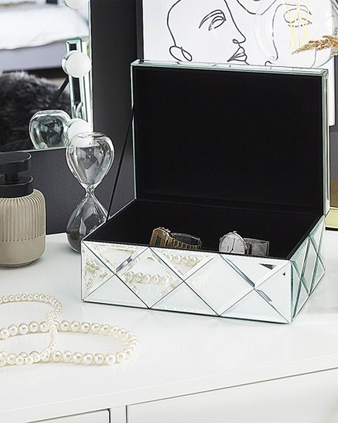 Szkatułka na biżuterię GORRON Szkło Srebrny