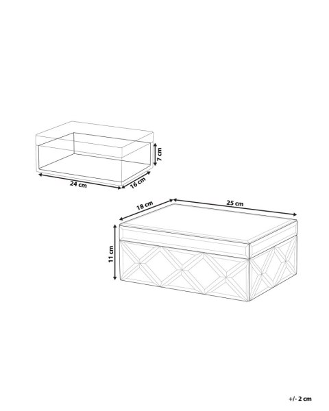 Szkatułka na biżuterię GORRON Szkło Srebrny