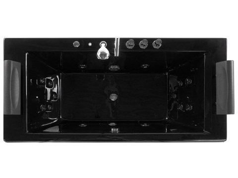 Wanna narożna z hydromasażem LED MONTEGO 172 x 83 cm Czarny