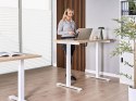 Biurko regulowane manualnie DESTINES Jasny brąz/ biały 120 cm 60 cm