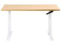 Biurko regulowane manualnie DESTINES Jasny brąz/ biały 120 cm 60 cm