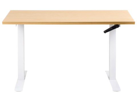 Biurko regulowane manualnie DESTINES Jasny brąz/ biały 120 cm 60 cm