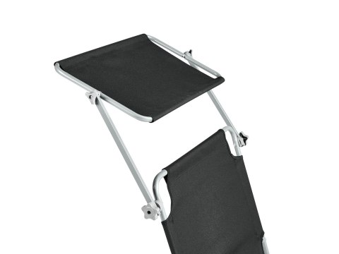 Leżak ogrodowy FOLIGNO Rozkładany Metal Czarny