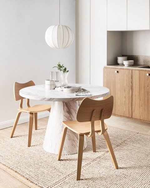 Zestaw 2 krzeseł do jadalni DIANA Drewno Jasnobrązowy