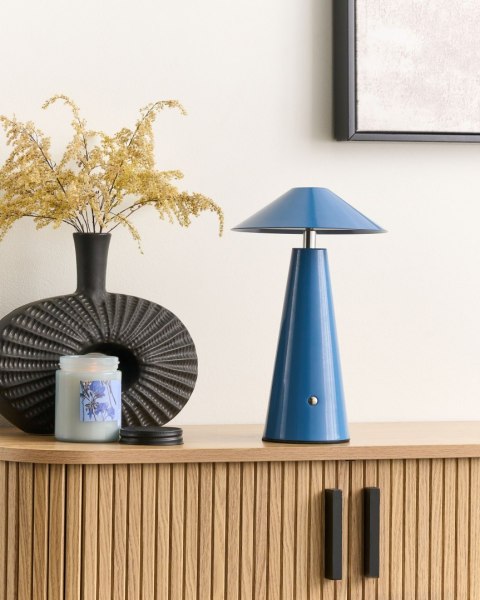Bezprzewodowa lampa stołowa LED APAYAO Ze ściemniaczem Metal Niebieski
