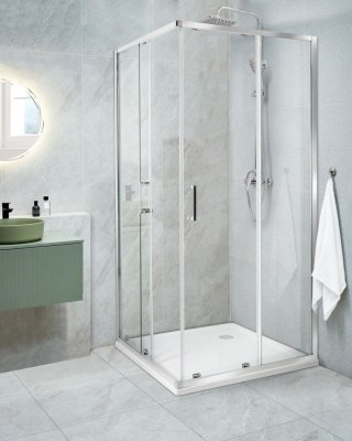 Kabina prysznicowa TELA 90 x 90 x 185 cm Srebrny