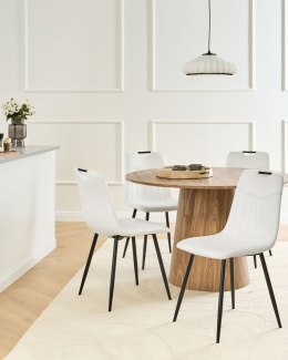 Zestaw 4 krzeseł do jadalni ARGYLE Welur Złamana biel