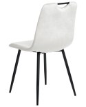 Zestaw 4 krzeseł do jadalni ARGYLE Welur Złamana biel