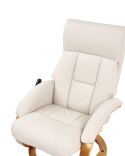 Fotel z masażem FORCE Z podnóżkiem Ekoskóra Jasnobeżowy