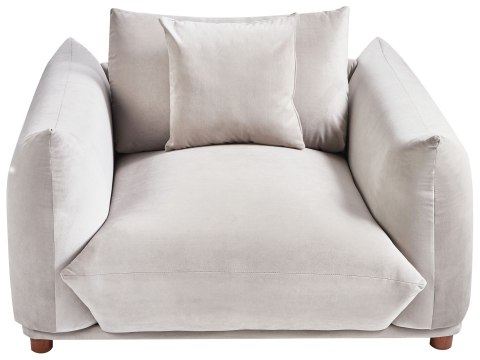 Komplet wypoczynkowy dla 5 osób LUVOS Welur Beżowoszary