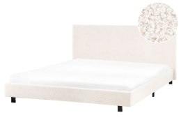 Łóżko Boucle ALBI 160 x 200 cm Złamana biel