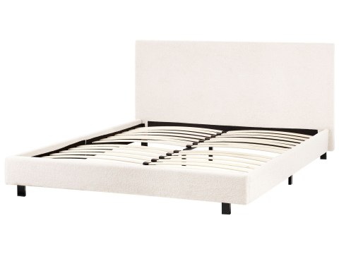 Łóżko Boucle ALBI 160 x 200 cm Złamana biel