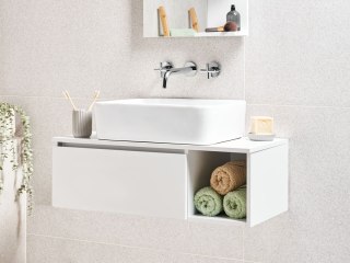 Wisząca szafka pod umywalkę RUPANCO 80 cm Biały