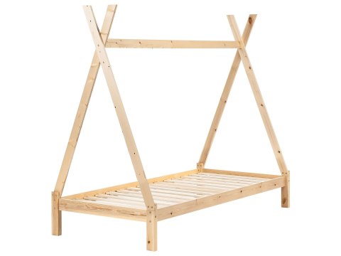 Łóżko dziecięce Tipi Drewno sosnowe DEVAY 90 x 200 cm Jasnobrązowy