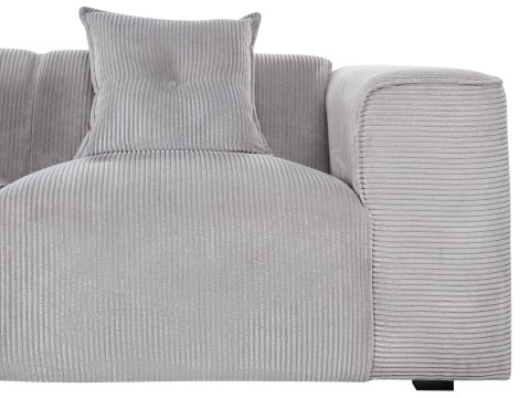 Narożnik dla 3 osób DOLVA Sztruks Jasnoszary Prawostronny