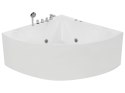 Wanna narożna z hydromasażem ISLITA 187 x 133 cm Biały