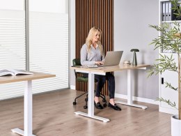 Biurko regulowane elektrycznie DESTINES Jasny brąz/ biały 120 cm 60 cm