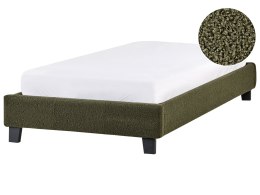 Łóżko bez zagłówka Boucle ROANNE 90 x 200 cm Ciemnozielony