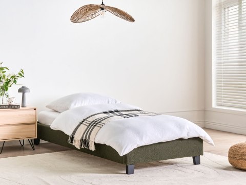 Łóżko bez zagłówka Boucle ROANNE 90 x 200 cm Ciemnozielony