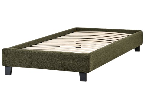 Łóżko bez zagłówka Boucle ROANNE 90 x 200 cm Ciemnozielony