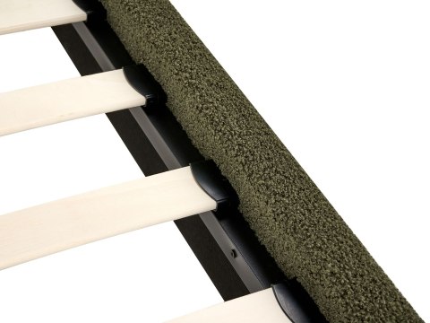 Łóżko bez zagłówka Boucle ROANNE 90 x 200 cm Ciemnozielony