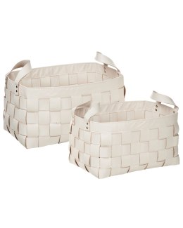 Zestaw 2 koszy SIPPAR Ekoskóra Beżowy