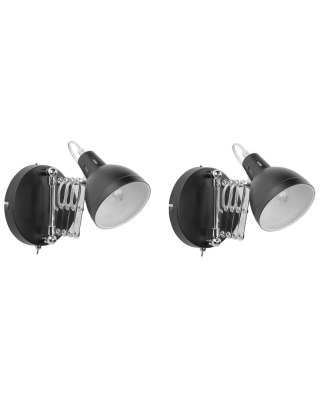 Zestaw 2 lamp ściennych HARRINGTON Regulowana Metal Czarny