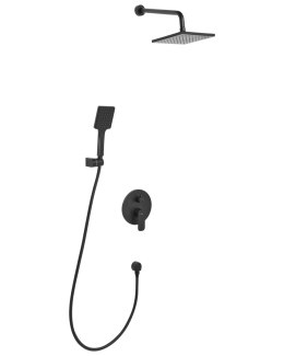 Zestaw prysznicowy podtynkowy z deszczownicą GUARATUBA Czarny