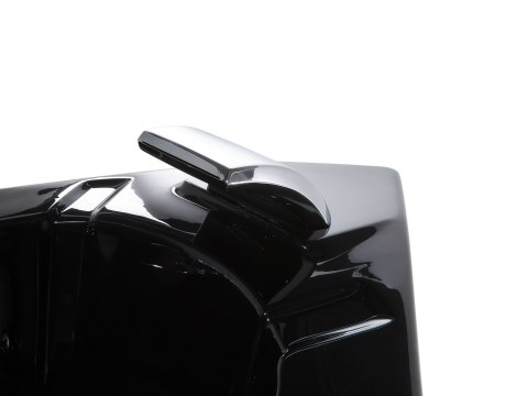 Wanna narożna z hydromasażem LED MARTINICA 214 x 155 cm Czarny