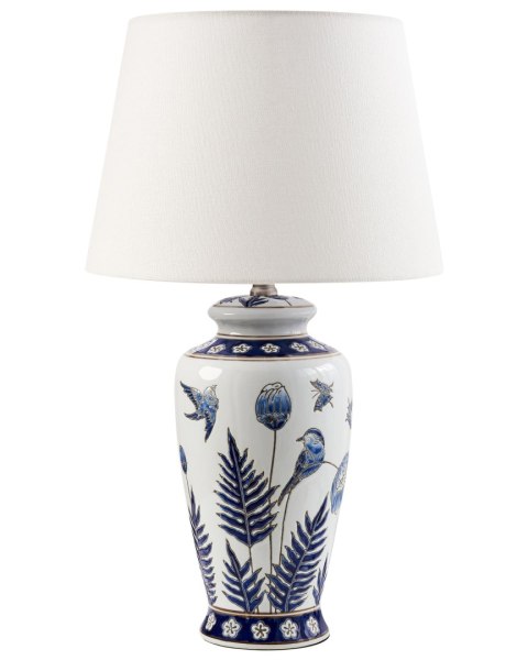 Lampa stołowa BIJELA Porcelana Biały/ niebieski
