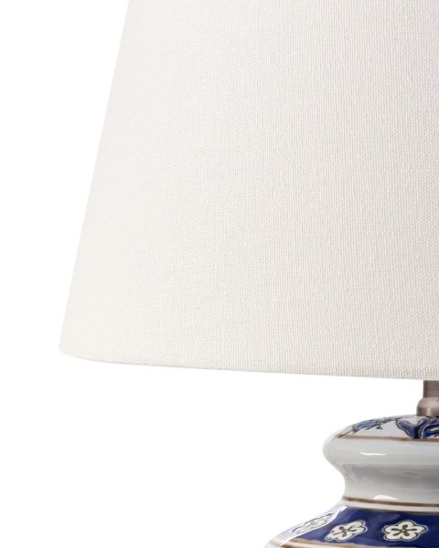 Lampa stołowa BIJELA Porcelana Biały/ niebieski