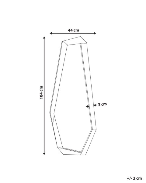 Lustro ścienne CHANU 44 cm 104 cm Jasnobrązowy