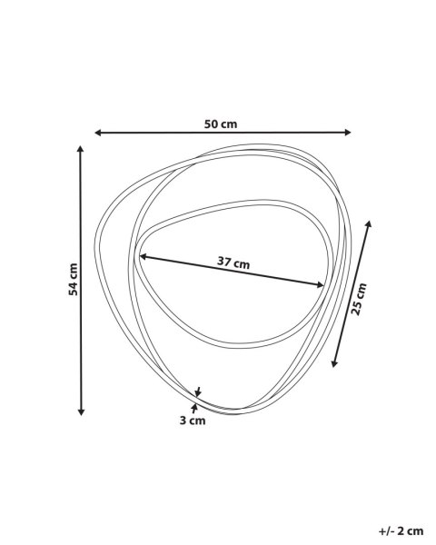 Lustro ścienne COURCY 50 cm 54 cm Metal Złoty