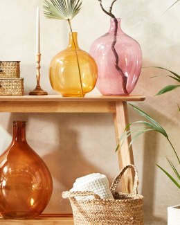 Wazon na kwiaty ROTI Szkło 39 cm Różowy