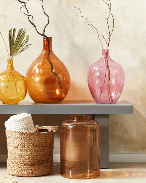 Wazon na kwiaty ROTI Szkło 39 cm Różowy